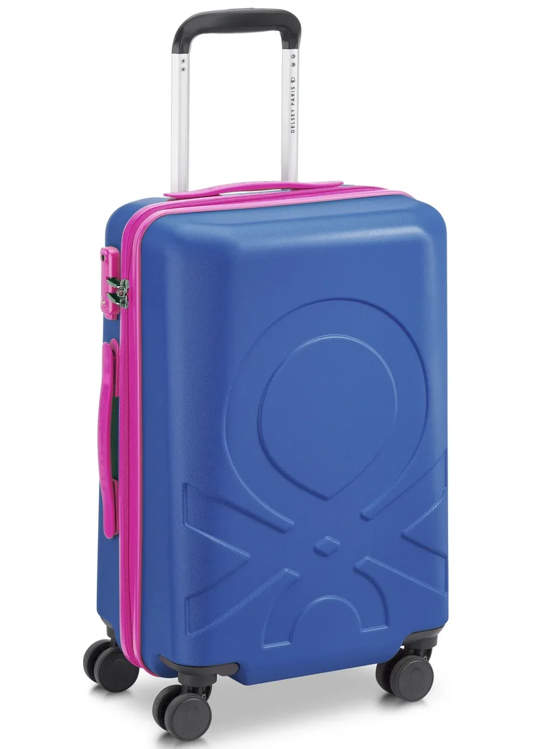 UNITED COLORS OF BENETTON  Fabrica 55 Cm 4 Double Wheeled Hardside Non-Expandable Cabin Luggage Trolley Case - Blue  | Best Price UAE